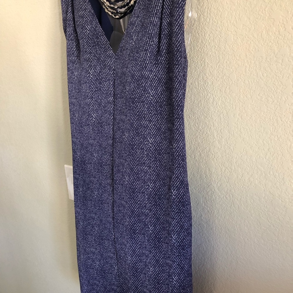Banana Republic sheath dress navy and white striped tall 14 office dress - Picture 3 of 5